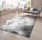 Preview: Designer Teppich Stein Optik in Grau Schwarz