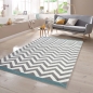 Preview: Teppich Skandinavisches Design in Türkis Creme Grau