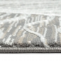 Preview: Recycle Teppich angenehm weich Blätterdesign in creme grau