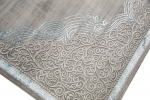 Preview: Designer Teppich Orient in Grau Silber Türkis