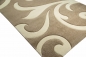Preview: Designer Teppich mit Konturenschnitt Wellenmuster Braun Beige Mocca