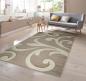 Preview: Designer Teppich mit Konturenschnitt Wellenmuster Braun Beige Mocca