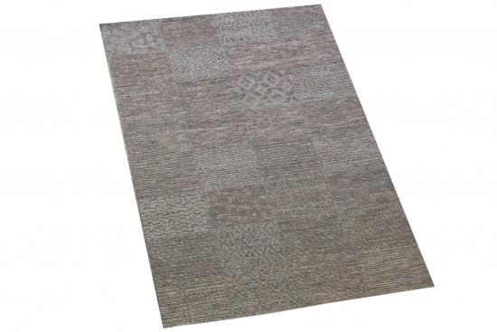 Preview: In & Outdoor Teppich Karo Muster in Grau