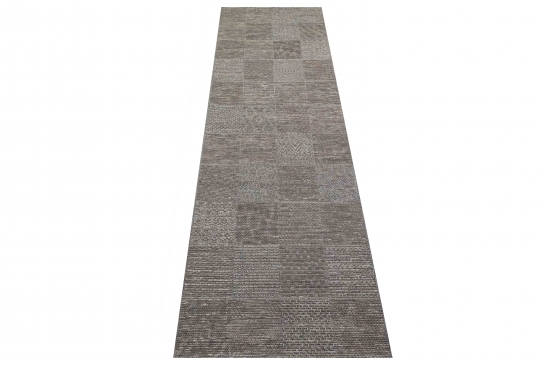 Preview: In & Outdoor Teppich Karo Muster in Grau