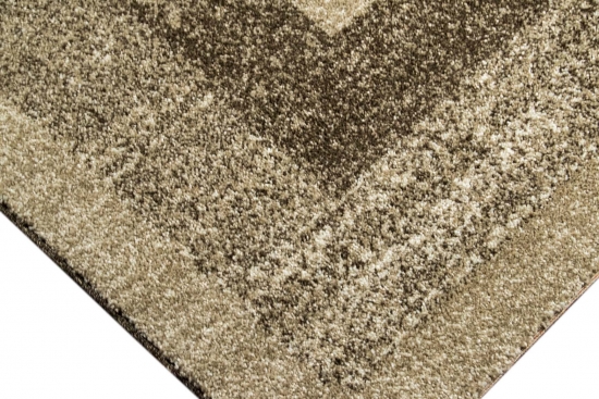Preview: Designer Teppich mit Winchester Bordüre in Braun Beige Creme