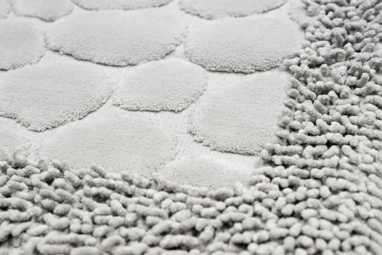 Preview: Badematten Set 2-teilig sandfarben Steinoptik Rutschfest & Waschbar