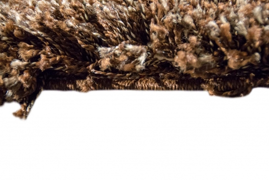 Preview: Shaggy Teppich in Uni Design Braun