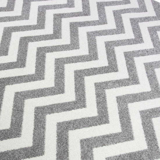 Preview: Teppich Wohnzimmer modern Skandinavisches Design in Lila Creme Grau