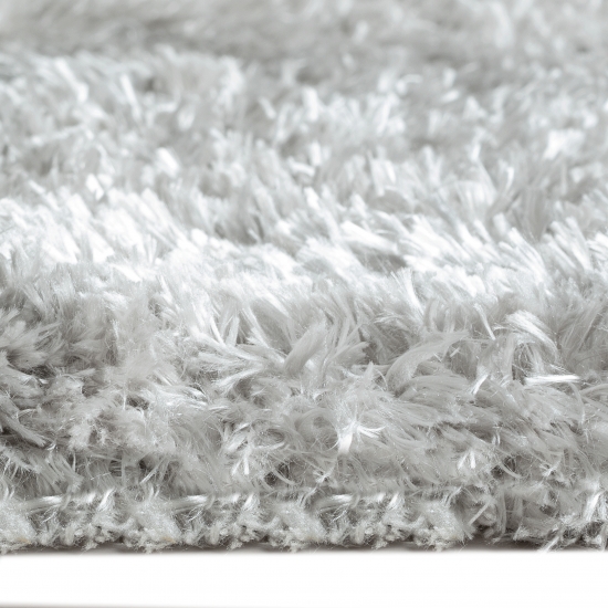 Preview: Klassischer Flauschteppich in silber