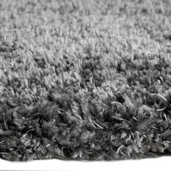 Preview: Klassischer Teppich hoher Flor und flauschig in anthrazit