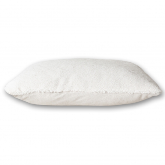 Preview: Flauschiges Kissen mit waschbarem Bezug in creme