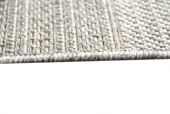 Preview: Teppich Sisal Optik Karo Design Grau