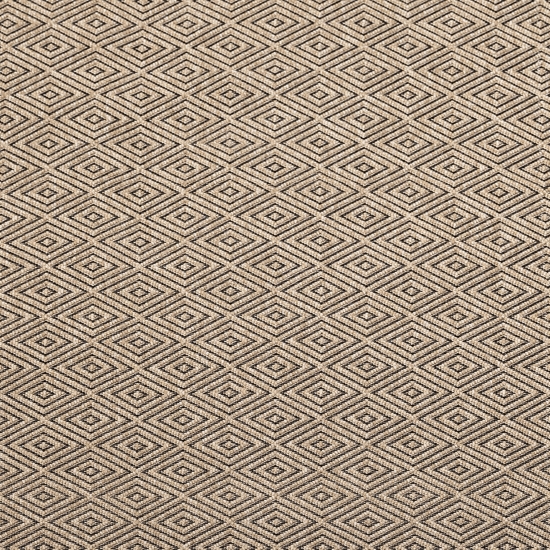 In- und Outdoorteppich mit Rautenmuster beige/schwarz