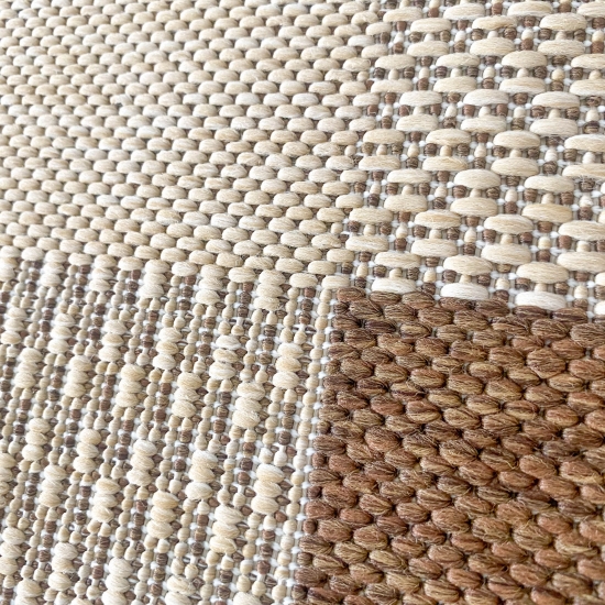 Preview: Outdoor und Küchen Teppich: Beige-brauner läufer passend für  Innen- und Außenraum