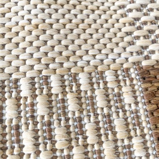 Preview: Outdoor und Küchen Teppich: Beige-brauner läufer passend für  Innen- und Außenraum