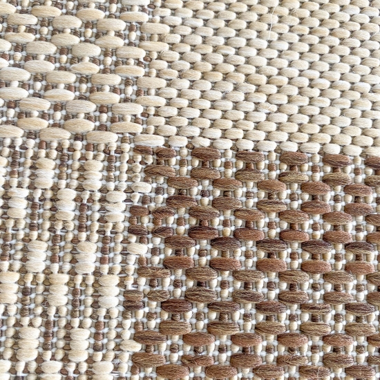 Preview: Outdoor und Küchen Teppich: Beige-brauner läufer passend für  Innen- und Außenraum