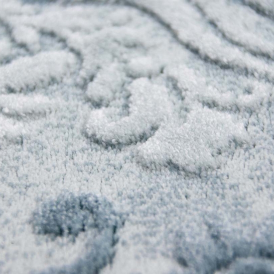 Preview: Wollteppich mit Orientalischem design in Türkis/Blau