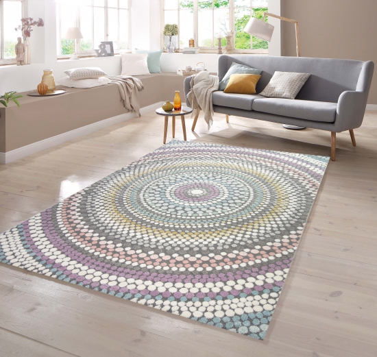 Teppich Regenbogen Pastellfarben