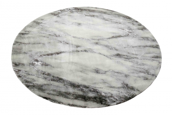 Preview: Teppich Wohnzimmer Marmor Optik in grau