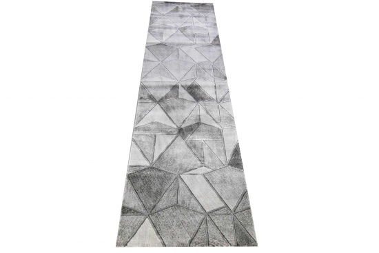 Preview: Teppich Designer Wohnzimmer Muster in grau