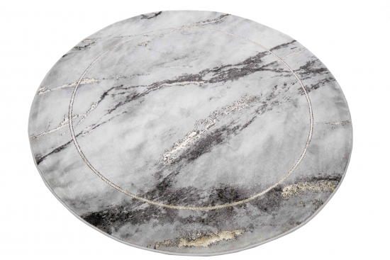 Preview: Teppich Wohnzimmer Marmor Optik in grau gold