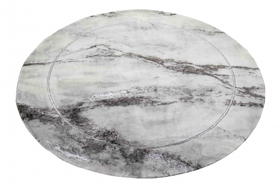 Preview: Wohnzimmerteppich modern Marmor Optik in grau