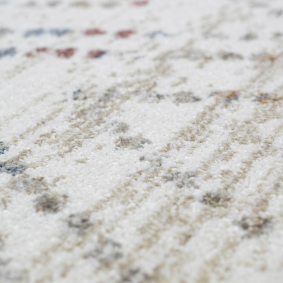 Preview: Kurz Fransiger Teppich in creme