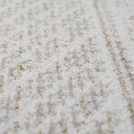 Preview: Kurz Fransiger Teppich in Creme