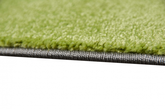 Preview: Designer Teppich mit Konturenschnitt Karo Muster Grün Grau Creme Schwarz