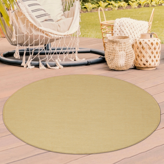 Preview: Sisalteppich für In- & Outdoor in gelb