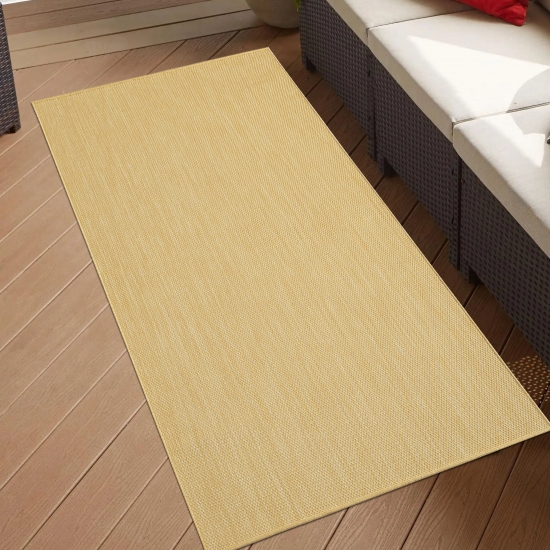 Preview: Sisalteppich für In- & Outdoor in gelb