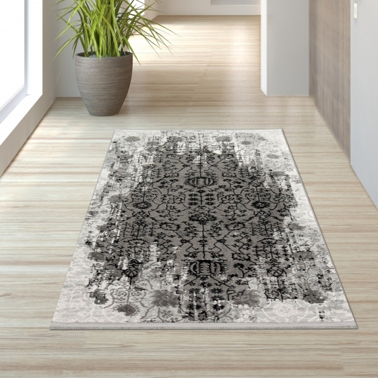 Preview: Wohnzimmerteppich Orient Ornamente in grau