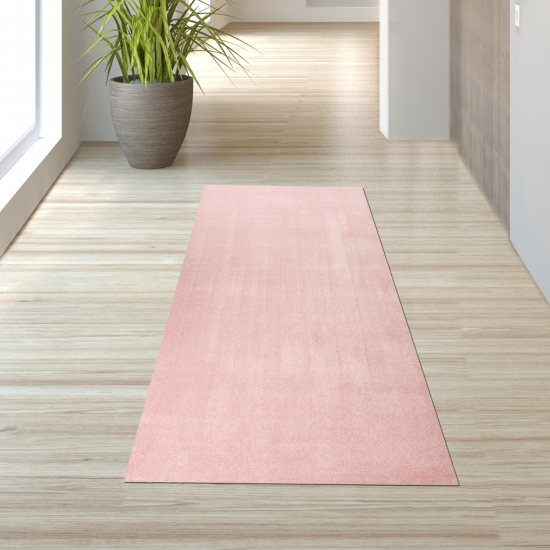 Preview: Teppich Kurzflor Uni Design in Rosa