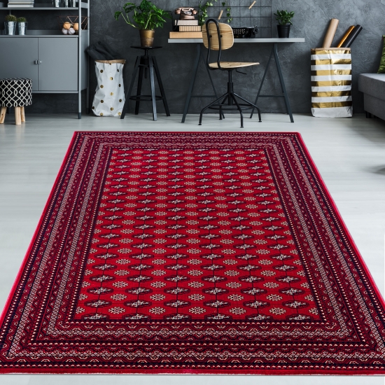 Teppich mit orientalischen Ornamenten | elegant | in rot
