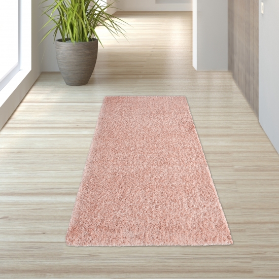 Preview: Klassischer Teppich hoher Flor und flauschig in rosa