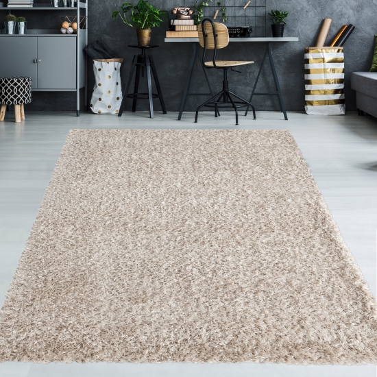 Flauschiger Shaggyteppich schön warm | in beige