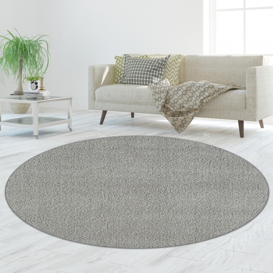 Preview: Designerteppich Schlafzimmer einfarbig grau