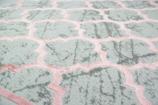 Preview: Teppich Marokkanisches Muster in Grau Rosa