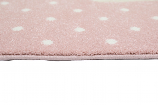 Preview: Kinderteppich Herz Regenbogen rosa grau