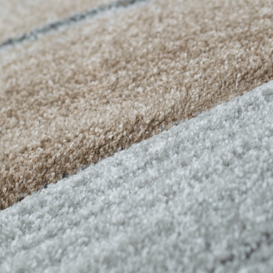 Preview: Teppich mit Wellendesign in braun