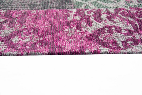 Preview: Moderner Teppich mit Karo Muster in Pink Grau Lila