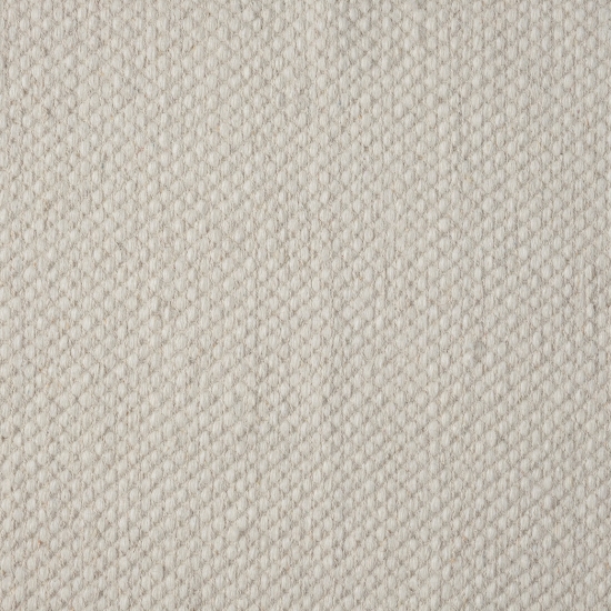 Preview: Luxuriöser Wollteppich handgewebt Uni Design in creme