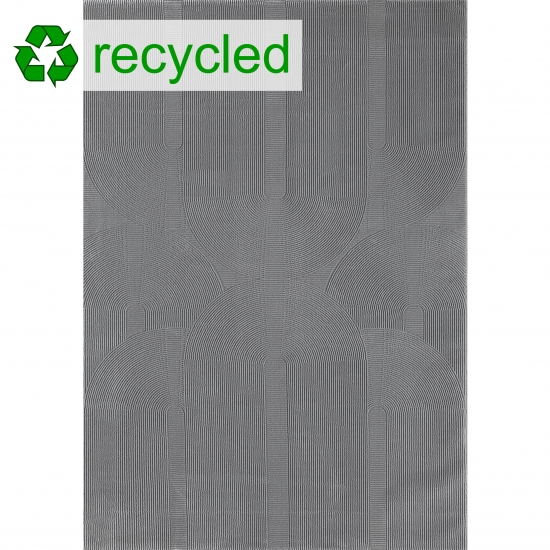 Preview: Recycle Teppich mit modernen ovalen Formen in grau