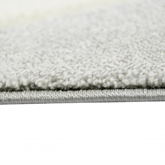 Preview: Teppich mit Dreieck Muster in Grün Grau Creme