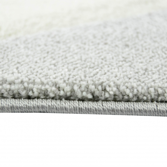 Preview: Teppich mit Dreieck Muster in Rosa Grau Creme