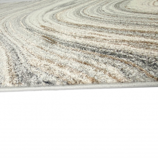 Preview: Designerteppich flüssiger Marmor creme braun