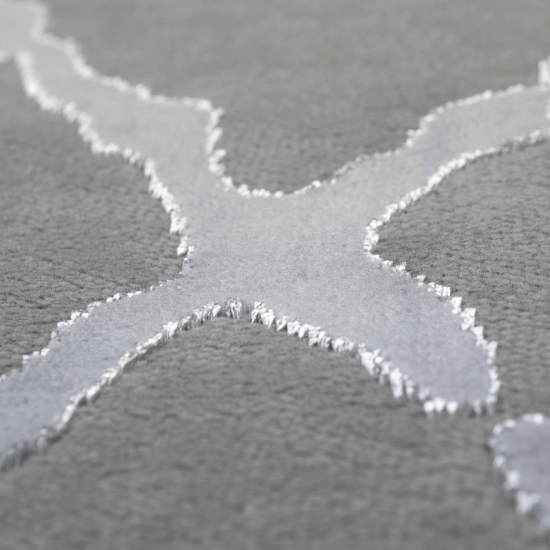 Preview: Wohnzimmerteppich Skandinavischer Rauten Muster in Grau