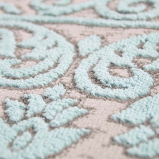 Preview: Teppich Vintage in Türkis Grau