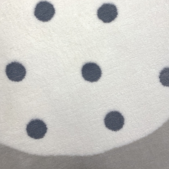 Preview: Kinderteppich mit Pünktchen und Umrandung in creme und grau