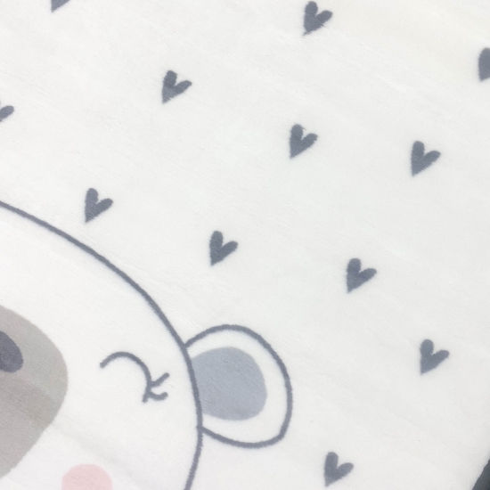 Preview: Kinderzimmer-Teppich mit Herzen und einem süßen Bären | creme